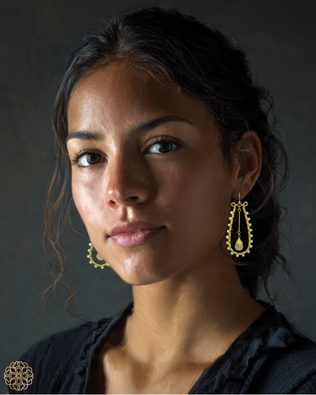 Beaded tribal hoops