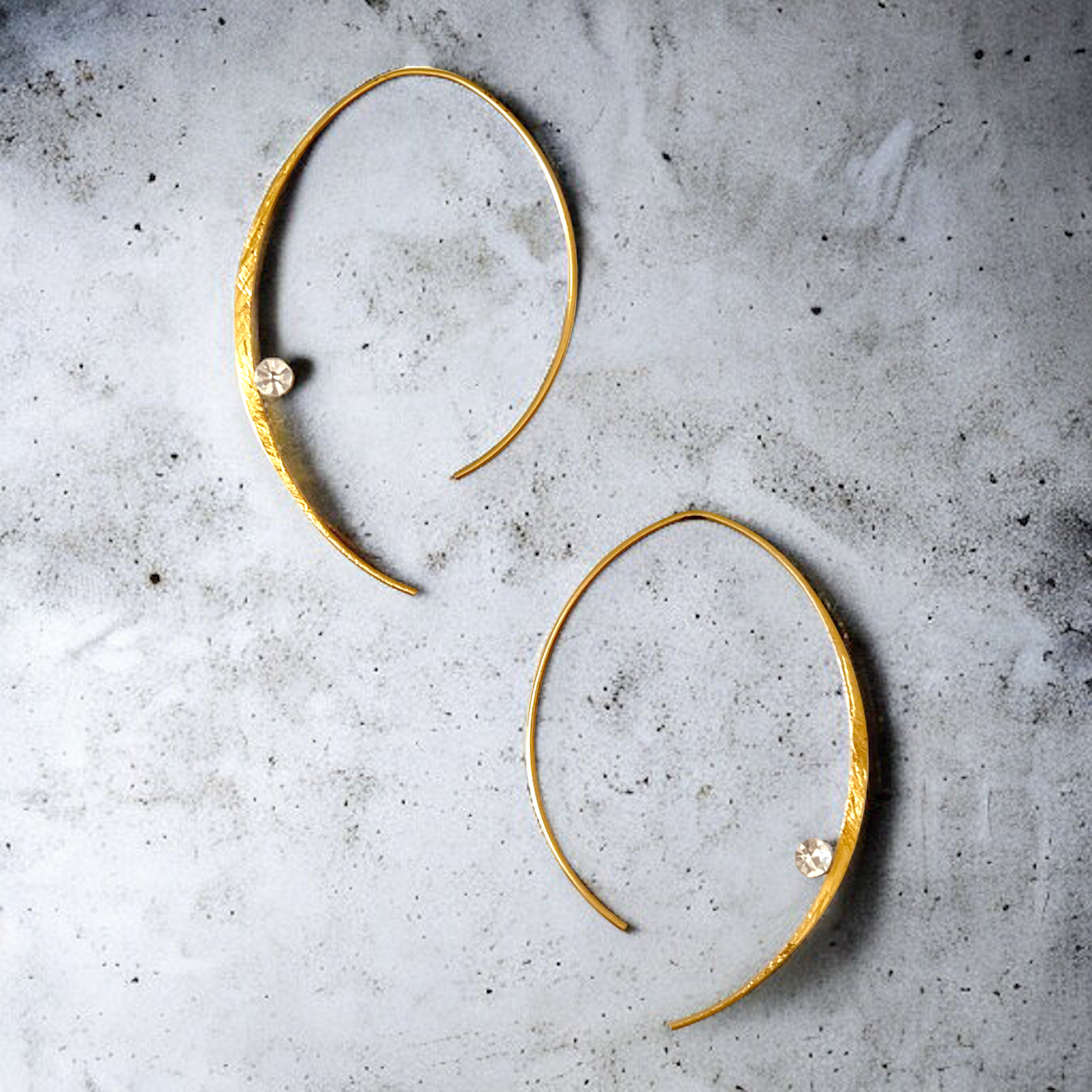 Slender hoop earrings with crystal for a touch of glam - Sundara Joon