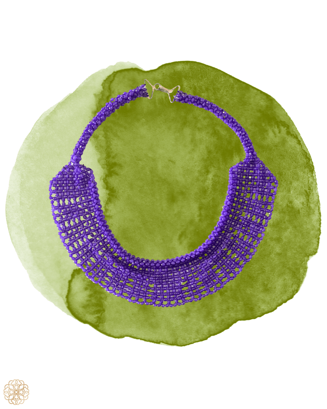 Amethyst beaded collar necklace - Sundara Joon
