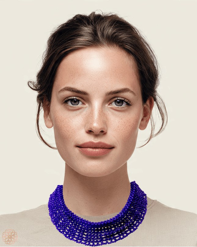 Amethyst beaded collar necklace - Sundara Joon
