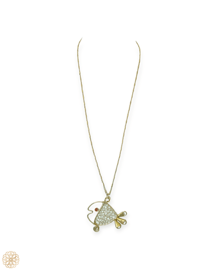 Aquatic friend brass and gemstone pendant necklace - Sundara Joon