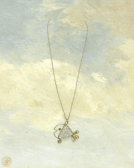 Aquatic friend brass and gemstone pendant necklace - Sundara Joon