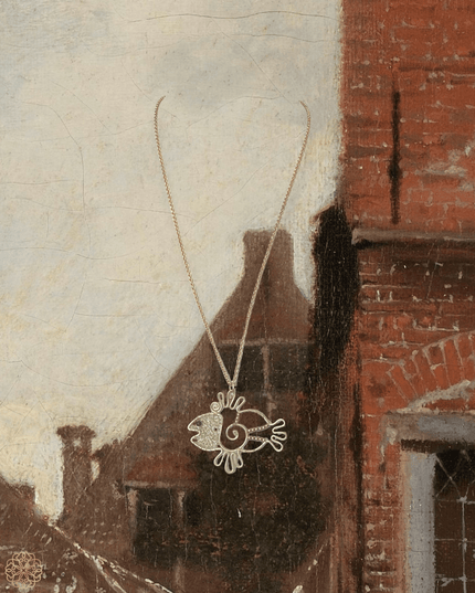 Aquatic friend brass and gemstone pendant necklace - Sundara Joon