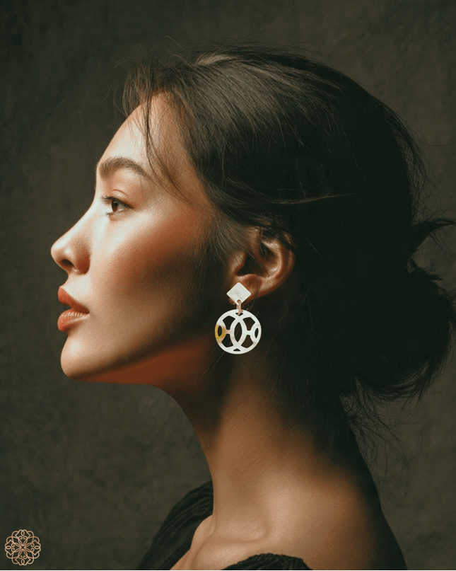 Asian geometric drop earring - Sundara Joon