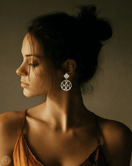 Asian geometric drop earring - Sundara Joon