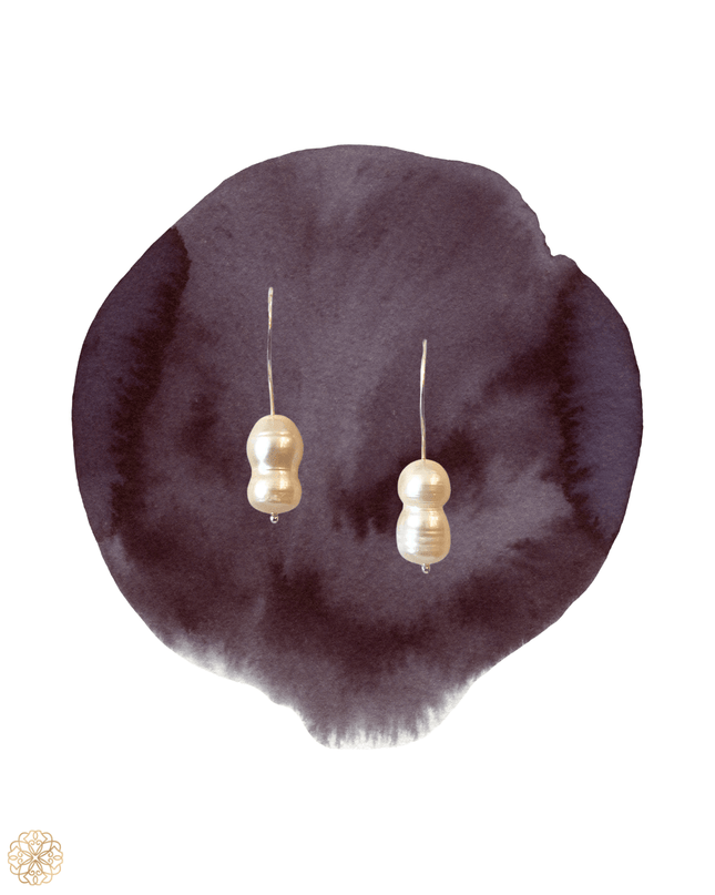 Baroque pearl silver drop earrings - Sundara Joon