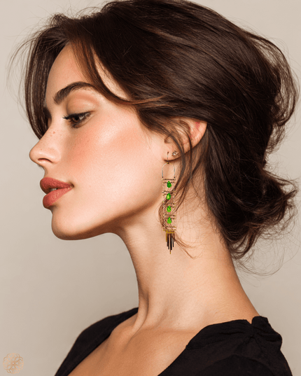 Beaded echelle earrings - Sundara Joon