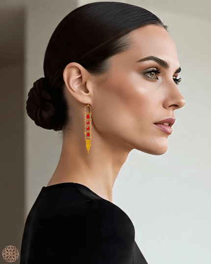 Beaded echelle earrings - Sundara Joon