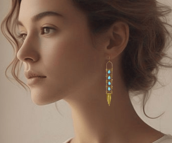 Beaded echelle earrings that pop with color and verve Beaded echelle earrings that pop with color and verve