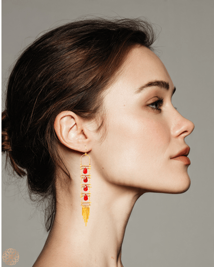 Beaded echelle earrings - Sundara Joon