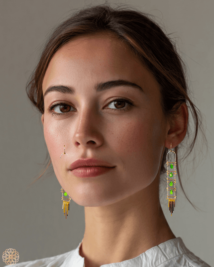 Beaded echelle earrings - Sundara Joon