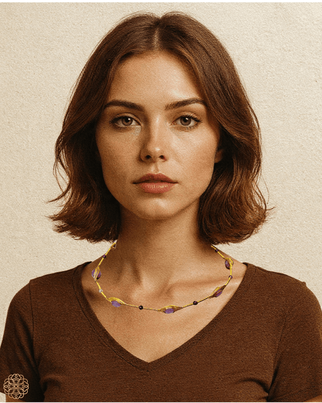 Beaded gemstone choker necklace - Sundara Joon