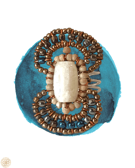 Beaded gemstone figure 8 ring - Sundara Joon