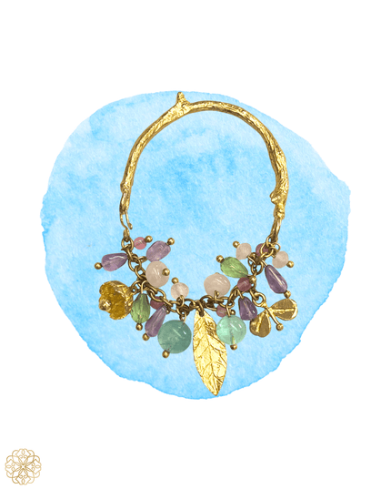 Beaded gemstone spring inspired choker necklace - Sundara Joon