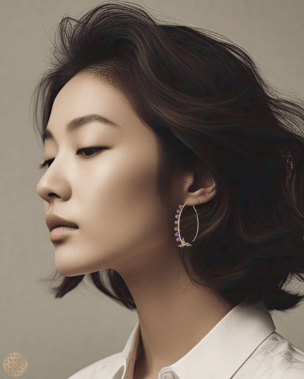 Beaded hoop earrings with color - Sundara Joon