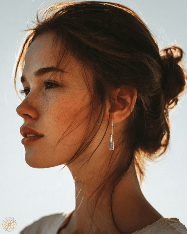 Beaded triangular earrings - Sundara Joon