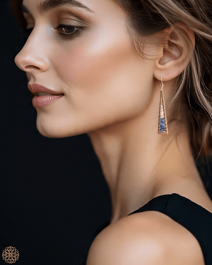 Beaded triangular earrings - Sundara Joon