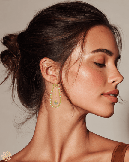 Beaded tribal hoops - Sundara Joon