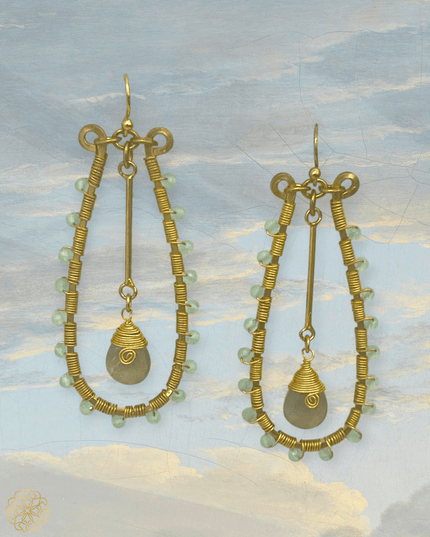 Beaded tribal hoops that make a statement in grey - Sundara Joon