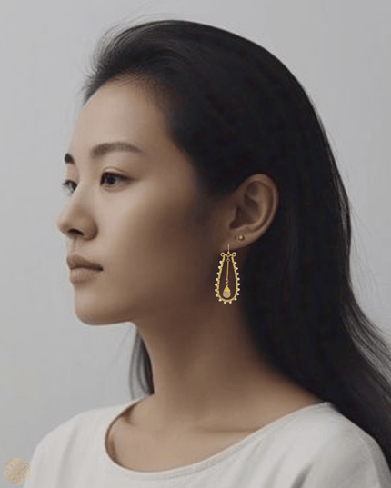 Beaded tribal hoops that make a statement in grey - Sundara Joon