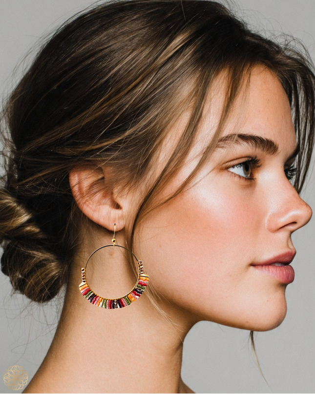 Beaded hoop earrings