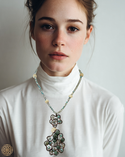 Jade & Crystal Organic Necklace | Artisan Jade Necklace | Sundara Joon