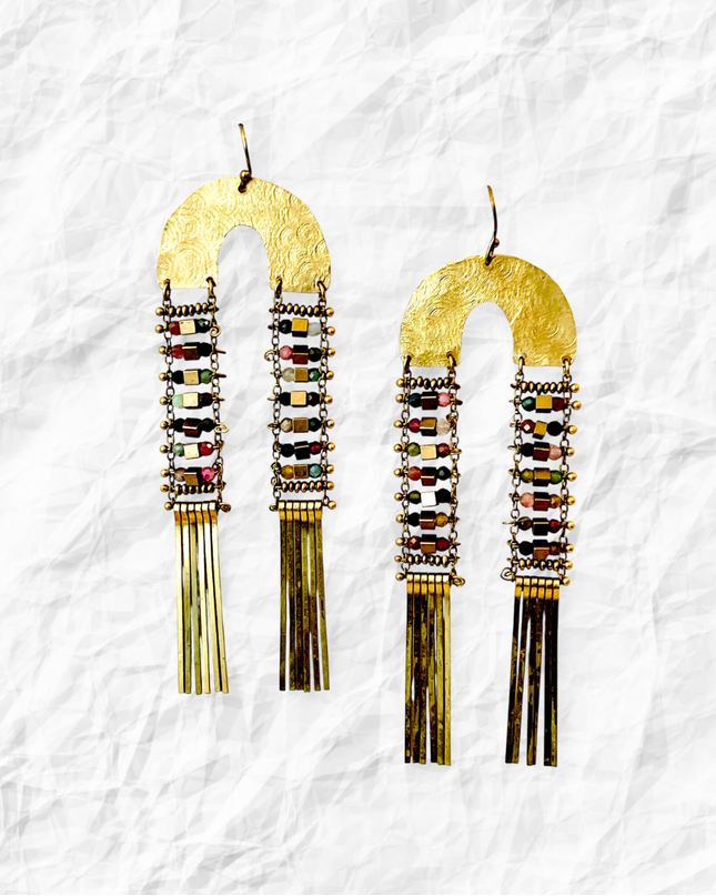 Beaded ladder earrings
