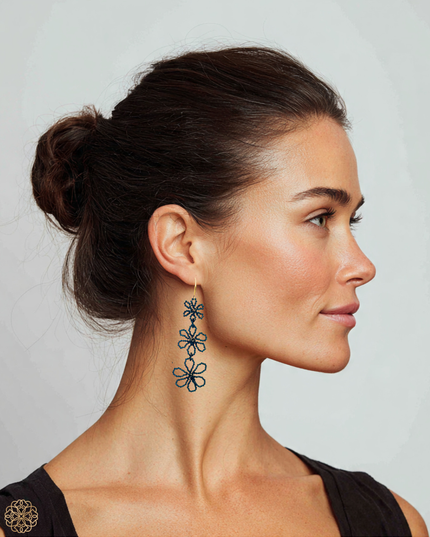 Bold beaded floral earrings