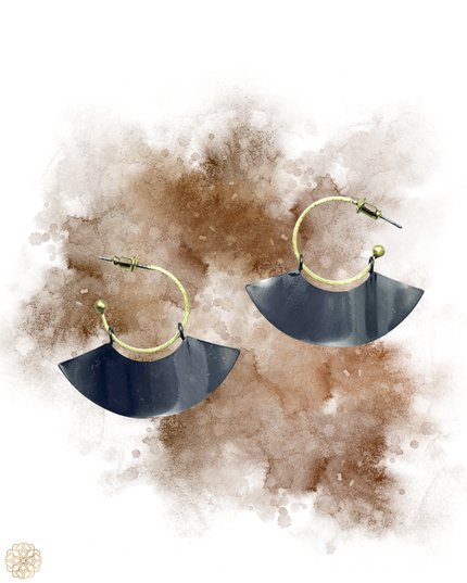 Fan shaped brass earrings - Sundara Joon