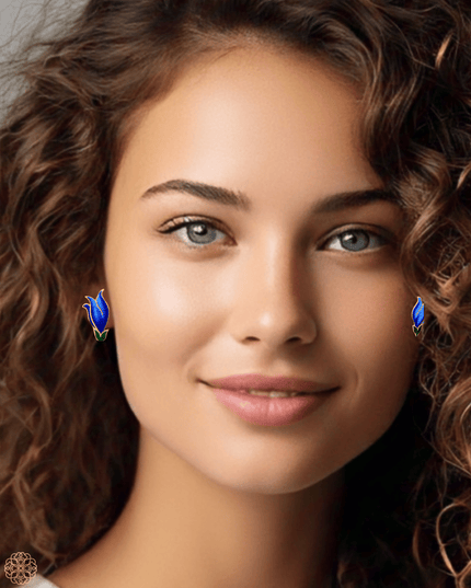 Blue blossom batik earrings - Sundara Joon