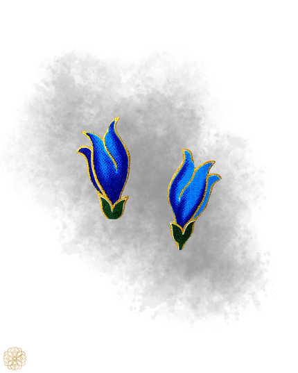 Blue blossom batik earrings - Sundara Joon
