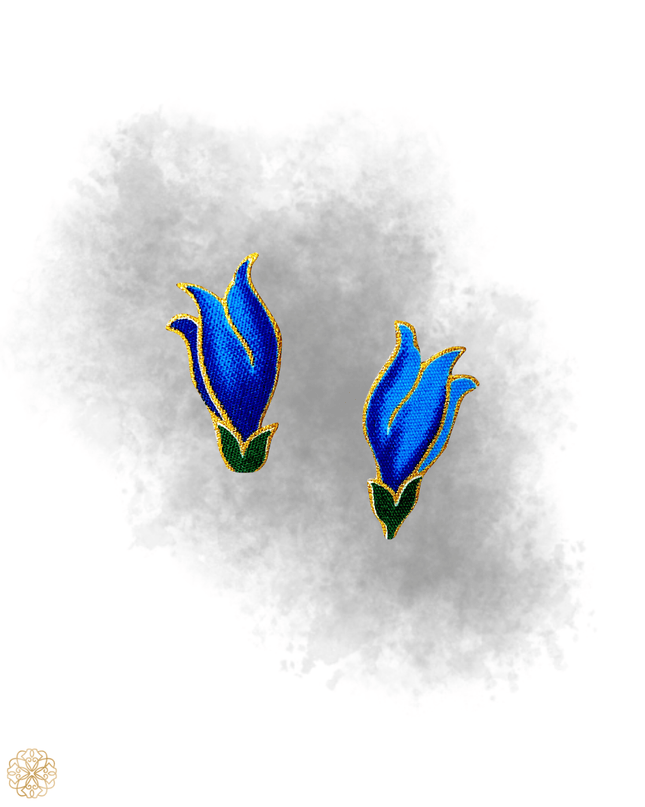 Blue blossom batik earrings - Sundara Joon