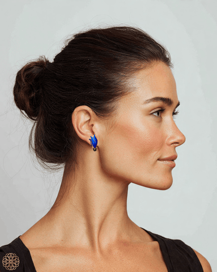 Blue blossom batik earrings - Sundara Joon