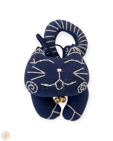Blue cotton cat for door knob - Sundara Joon