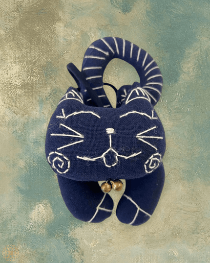 Blue cotton cat for door knob - Sundara Joon