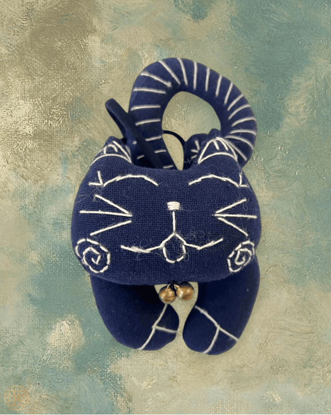 Blue cotton cat for door knob - Sundara Joon
