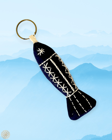 Blue fish fabric key chain - Sundara Joon