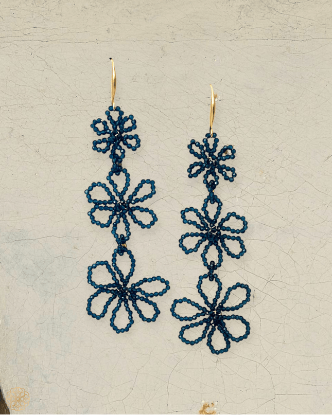 Bold beaded floral earrings - Sundara Joon