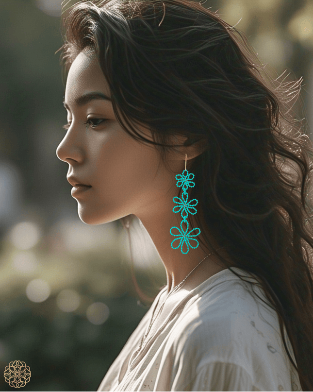 Bold beaded floral earrings - Sundara Joon