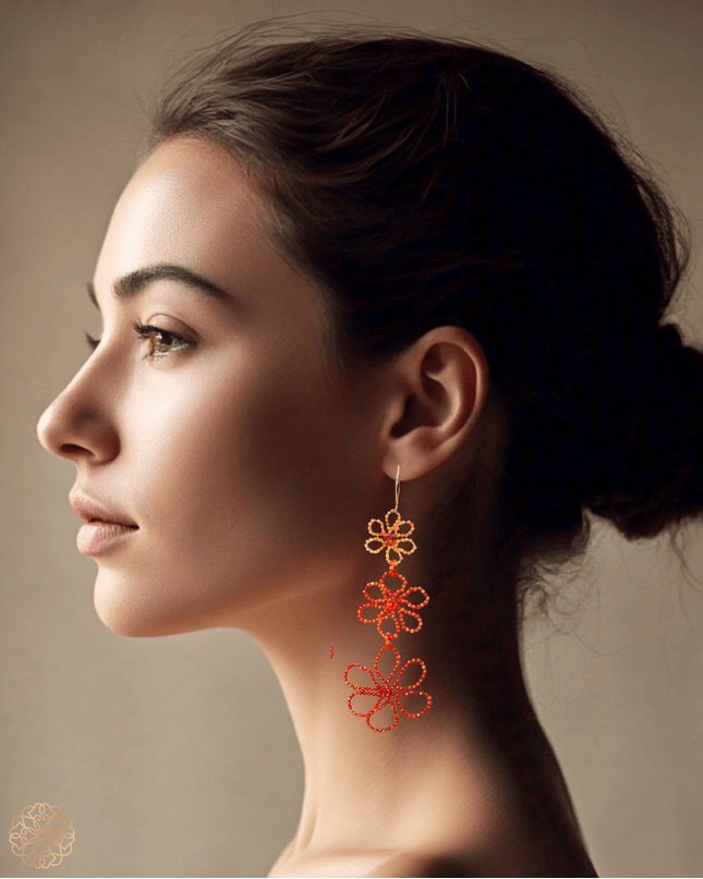 Bold beaded floral earrings - Sundara Joon