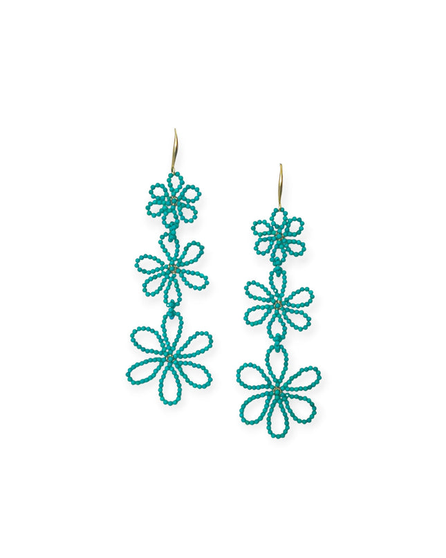 Bold beaded floral earrings - Sundara Joon