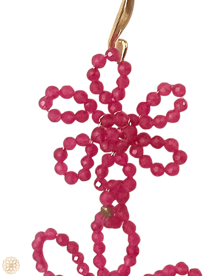 Bold beaded floral earrings - Sundara Joon