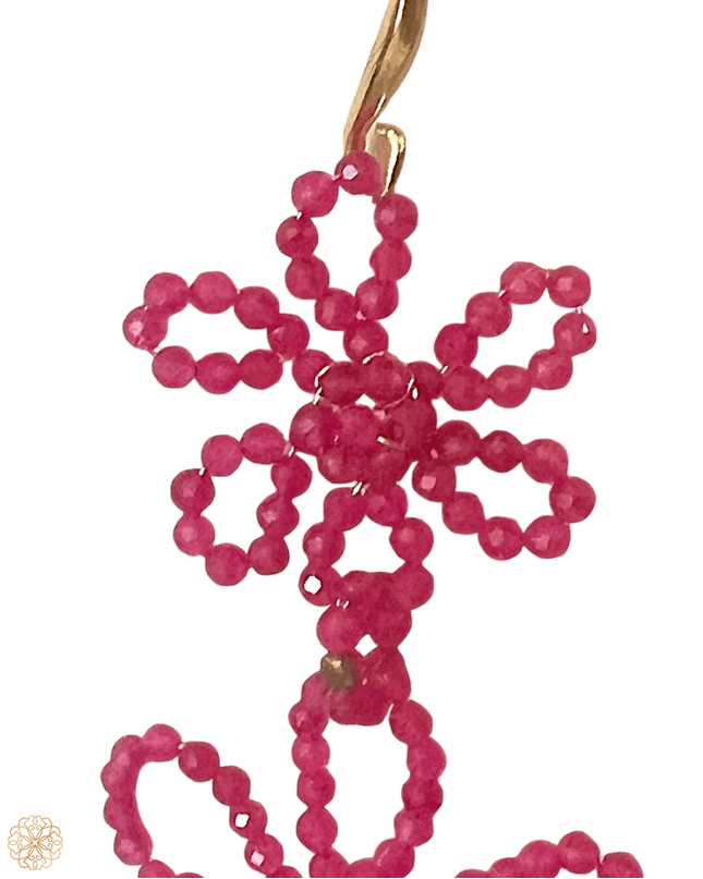 Bold beaded floral earrings - Sundara Joon