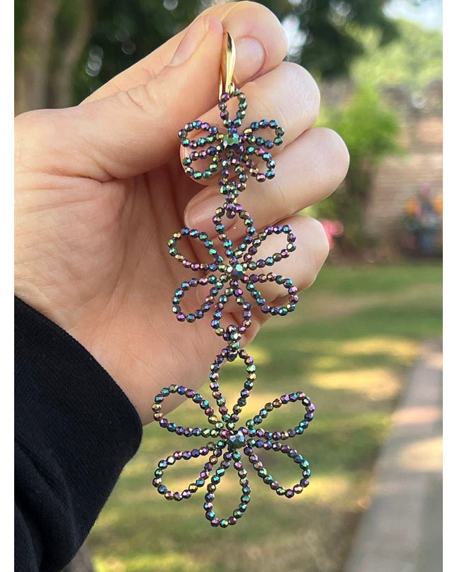 Bold beaded floral earrings - Sundara Joon