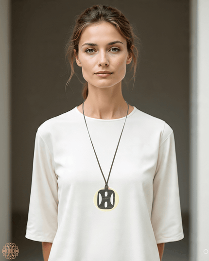 Bold medallion with Asian accent pendant necklace - Sundara Joon