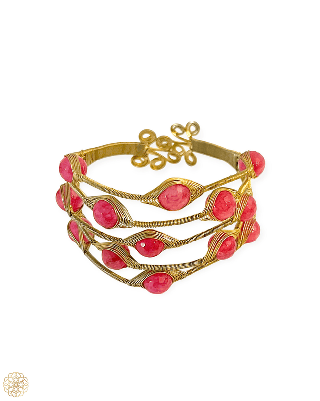 Bold multi layered woven gemstone bracelet - Sundara Joon