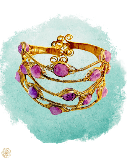 Bold multi layered woven gemstone bracelet - Sundara Joon