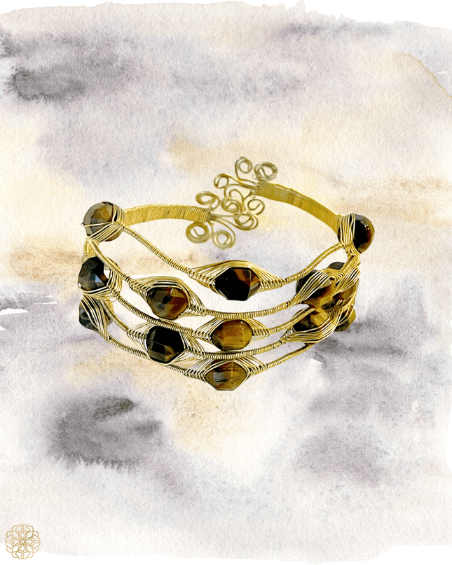 Bold multi layered woven gemstone bracelet - Sundara Joon