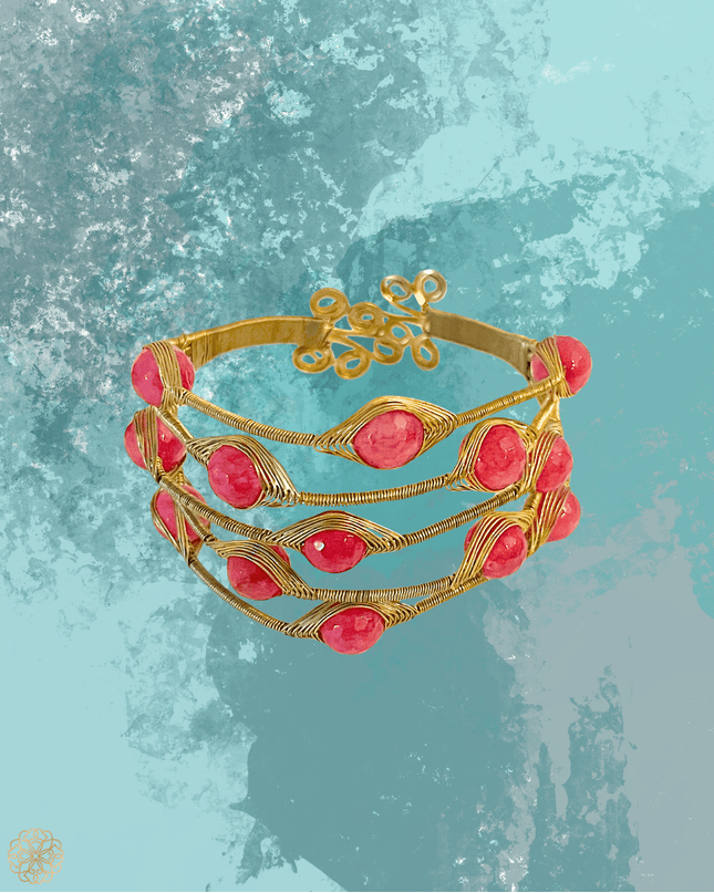 Bold multi layered woven gemstone bracelet - Sundara Joon