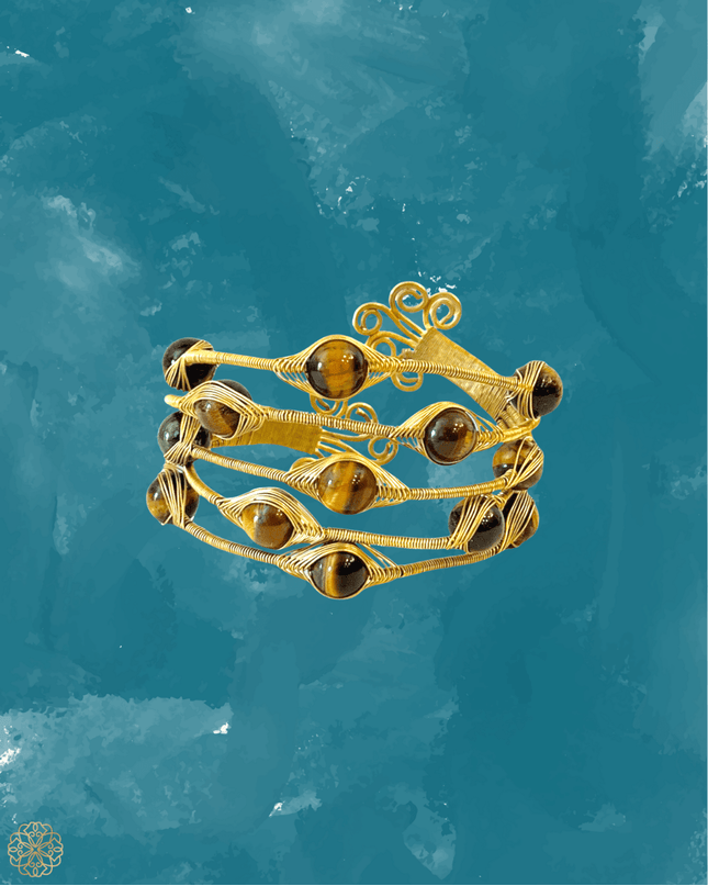 Bold multi layered woven gemstone bracelet - Sundara Joon